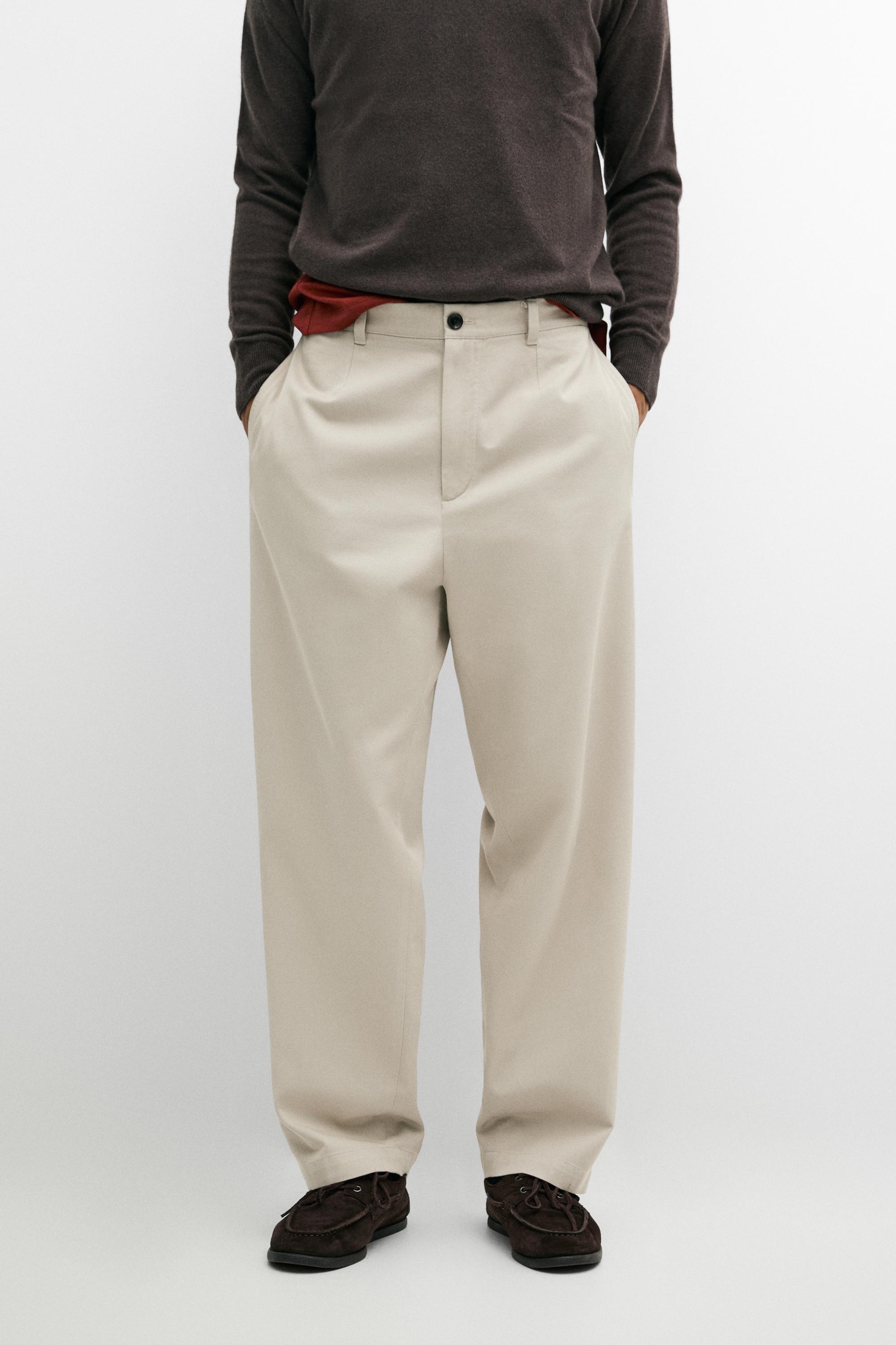 Pleated barrel fit pants